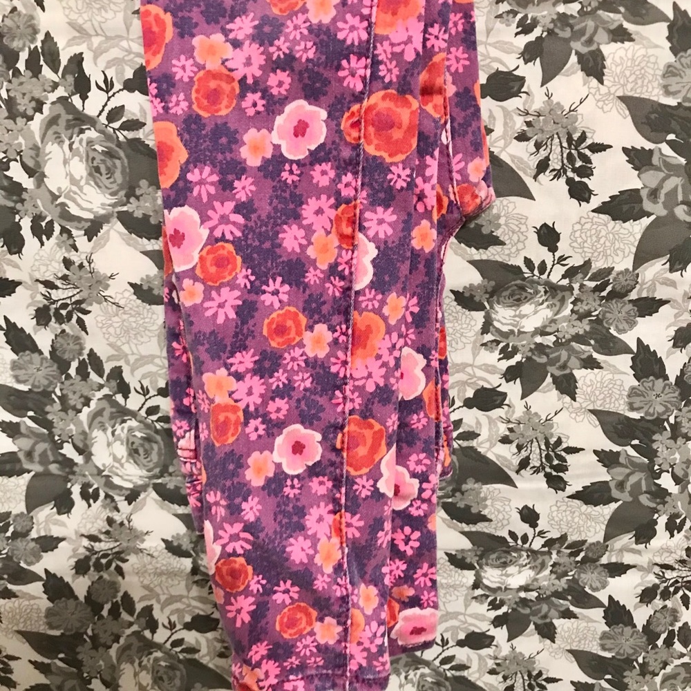 Flower pink jeans
